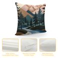 thumbnail image 4 of HENGT  Boho Throw Pillow Covers Mid Century Bohemian Nature Landscape with Mountain Sea Sun Moon Abstract Decorative Pillow Cases Home Decor Standard Square Pillowcases, 4 of 5