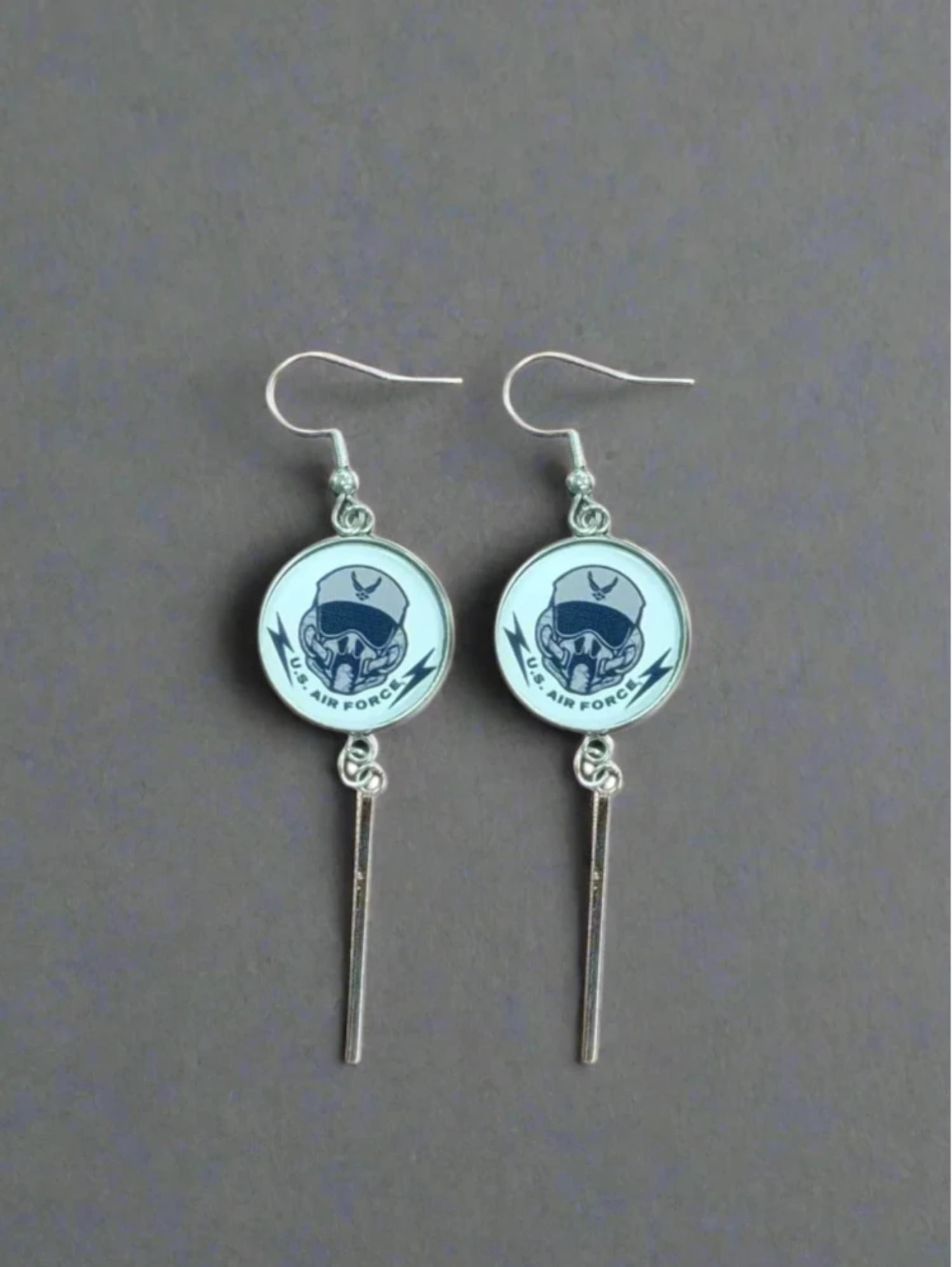 Officially Licensed Military Charm Earrings, A Proud Symbol of Service and Sacrifice, Stainless Steel, Great Gift