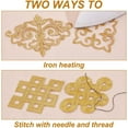 thumbnail image 5 of 18 Pcs 9 Styles Golden Embroidery Flower Patches Iron on/Sew on Golden Floral Lace Appliques Ethnic Style Patches Sewing Craft Decoration for Clothes Decoration and DIY Craft, 5 of 6
