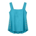 thumbnail image 4 of GERsome Women's Tank Tops Square Neck Sleeveless Side Button Hem Loose Fit Shirts for Summer Casual Vacation Blue Size XL, 4 of 9