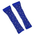 thumbnail image 5 of XMMSWDLA Rhinestone Fingerless Fishnet Gloves 80s Fishnet Long Gloves Sparkly Glitter Fashion Opera Gloves Mesh Gloves Blue, 5 of 5