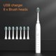 thumbnail image 3 of Cepillo de dientes eléctrico sónico para adultos y niños, ultrasónico, automático, blanqueador, IPX7, resistente al agua, 6 cabezales, 3 of 5