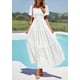 thumbnail image 3 of Vestido PRETTYGARDEN XXL Blanco Cuello Cuadrado Mangas Abullonadas, 3 of 8
