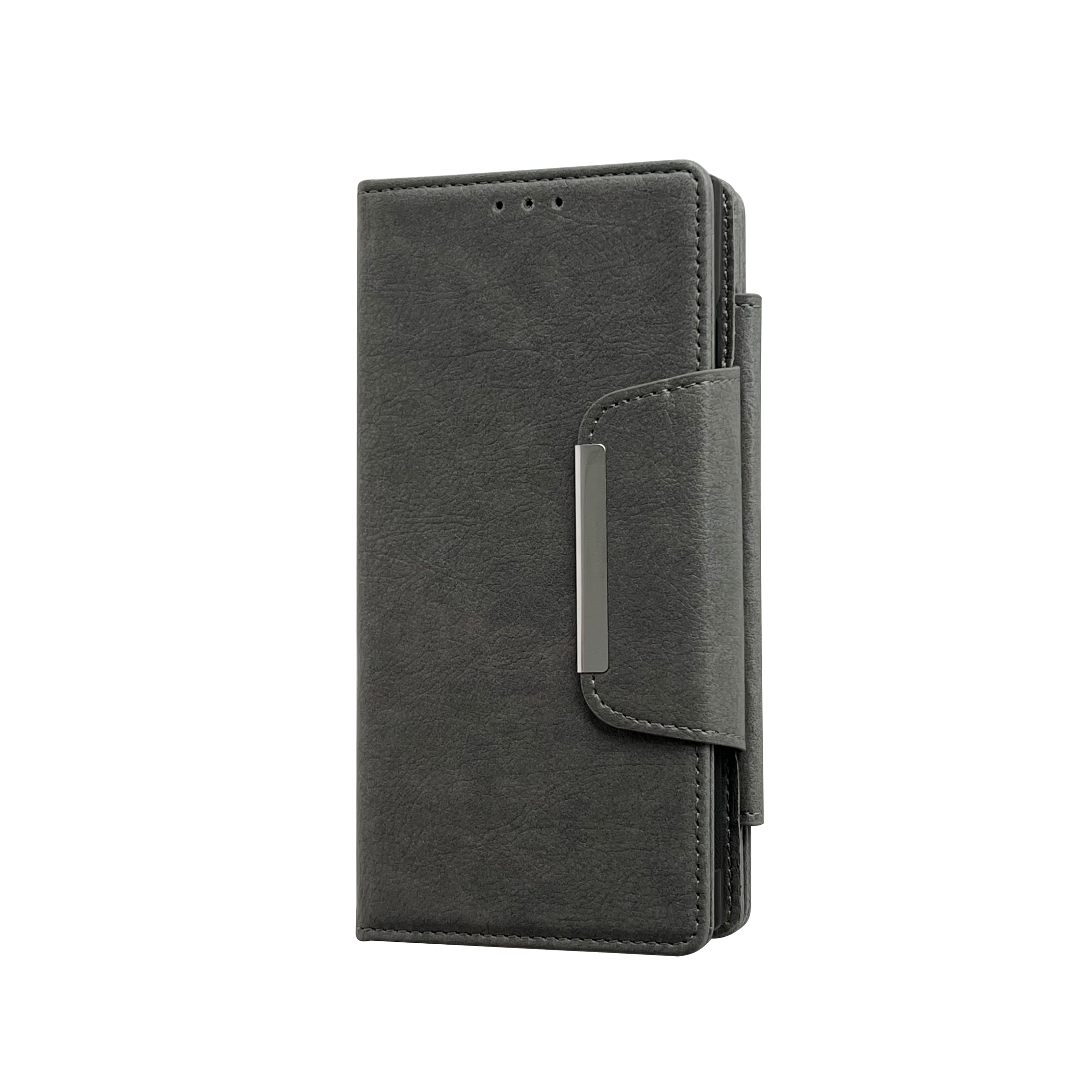 Designed For Samsung Galaxy S25 Wallet Phone Case,Detachable PU Leather Magnetic Flip,With Card Slots,Flip Folding Kickstand,Heavy Duty Anti-fall Shockproof Rugged Phone Case,Gray