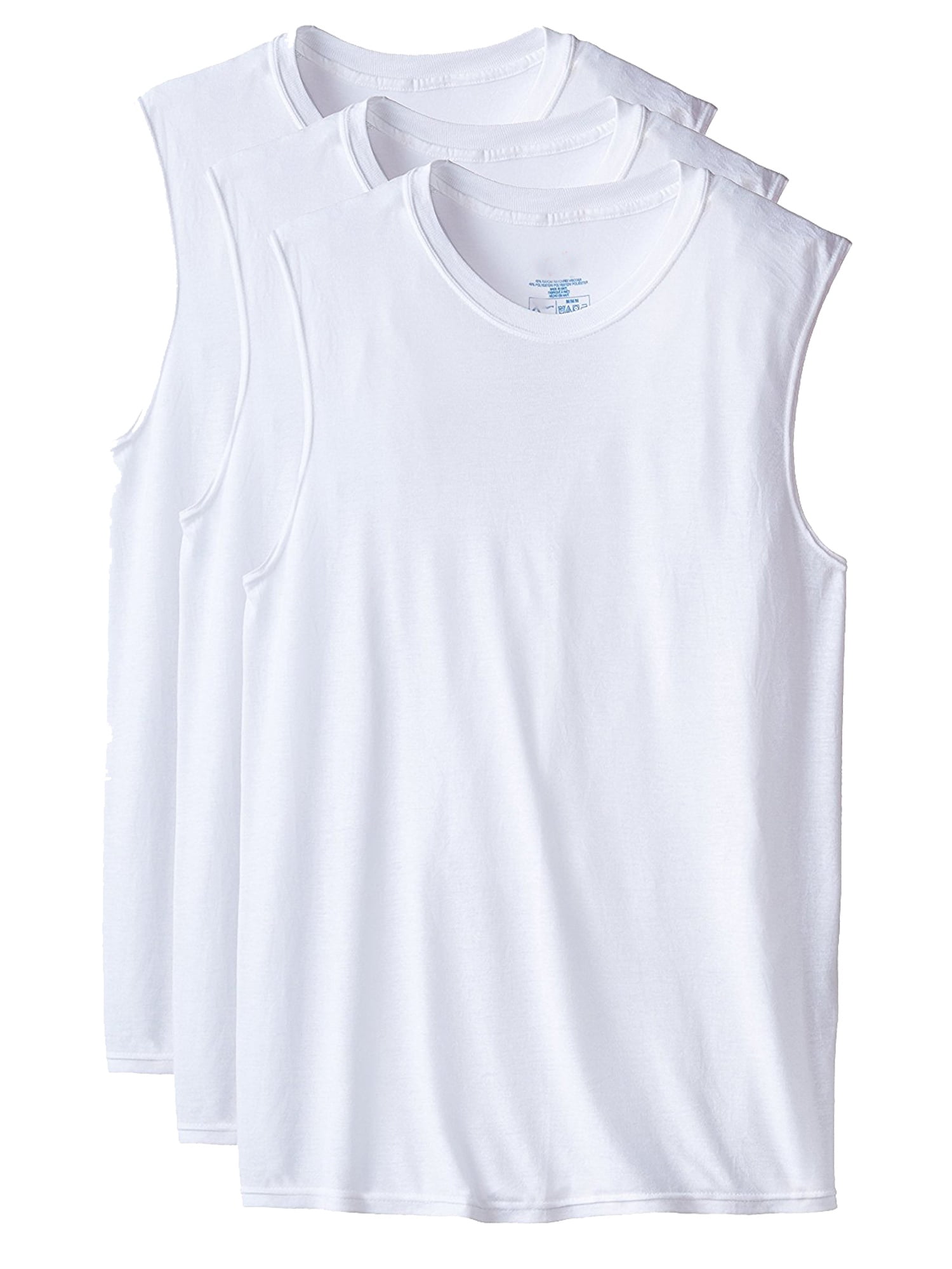 Hanes Sport Styling 4Pack Tagless Sleeveless CoolDri TShirts White Size Large