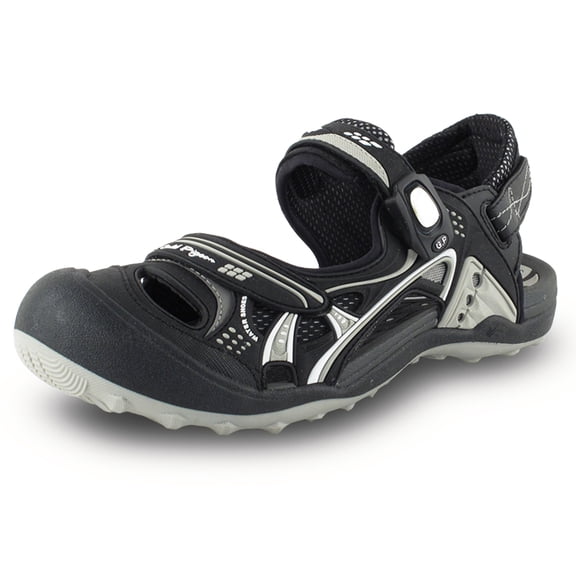 Toe Guards Closed Toe Sandals for Women & Men: 7643 Black, EU40 (Women Size 10-10.5 / Men Size 8.5-9)