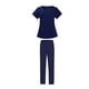 thumbnail image 4 of Conjunto de uniforme médico para hombre y mujer, uniforme de enfermería con parte superior elástica y pantalones médicos unisex. M azul oscuro, 4 of 9