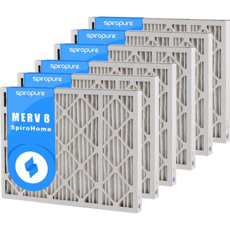 

SpiroPure 15.75X31.75X2 MERV 8 Pleated Air Filters - Made in USA (6 Pack)