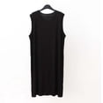 thumbnail image 2 of Floleo Robe de Nuit Sans Manches à Col Rond pour Homme, Douce et Confortable, Tenue d'Intérieur, Coupe Ample, Respirante, Légère, Peignoir Décontracté, Mode, Vêtement de Nuit (Noir, TG), 2 of 5