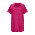 thumbnail image 6 of fheaev Button Down Shirt Dresses for Women Cotton Button Up Tunics Top Long Sleeve V Neck Solid Blouse Tops with Pockets Trendy Dressy Casual Loose Comfy Tunic Clothes, 6 of 6