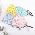 thumbnail image 4 of Qian 2pcs Floral Cotton Mask Three-layer Washable Fashion Breathable Printed Mask Style-22, 4 of 5