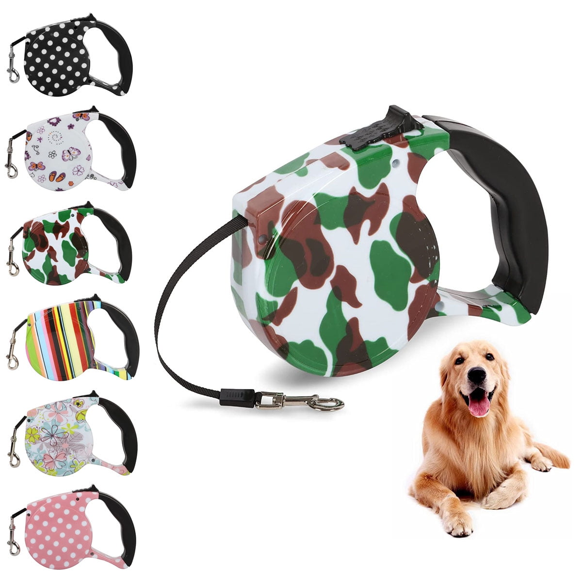 Retractable Dog Leash Lightweight Portative for Small Medium Dogs Up to 25KG Anti Slip Handle Anti Tangled Strong Nylon Tape