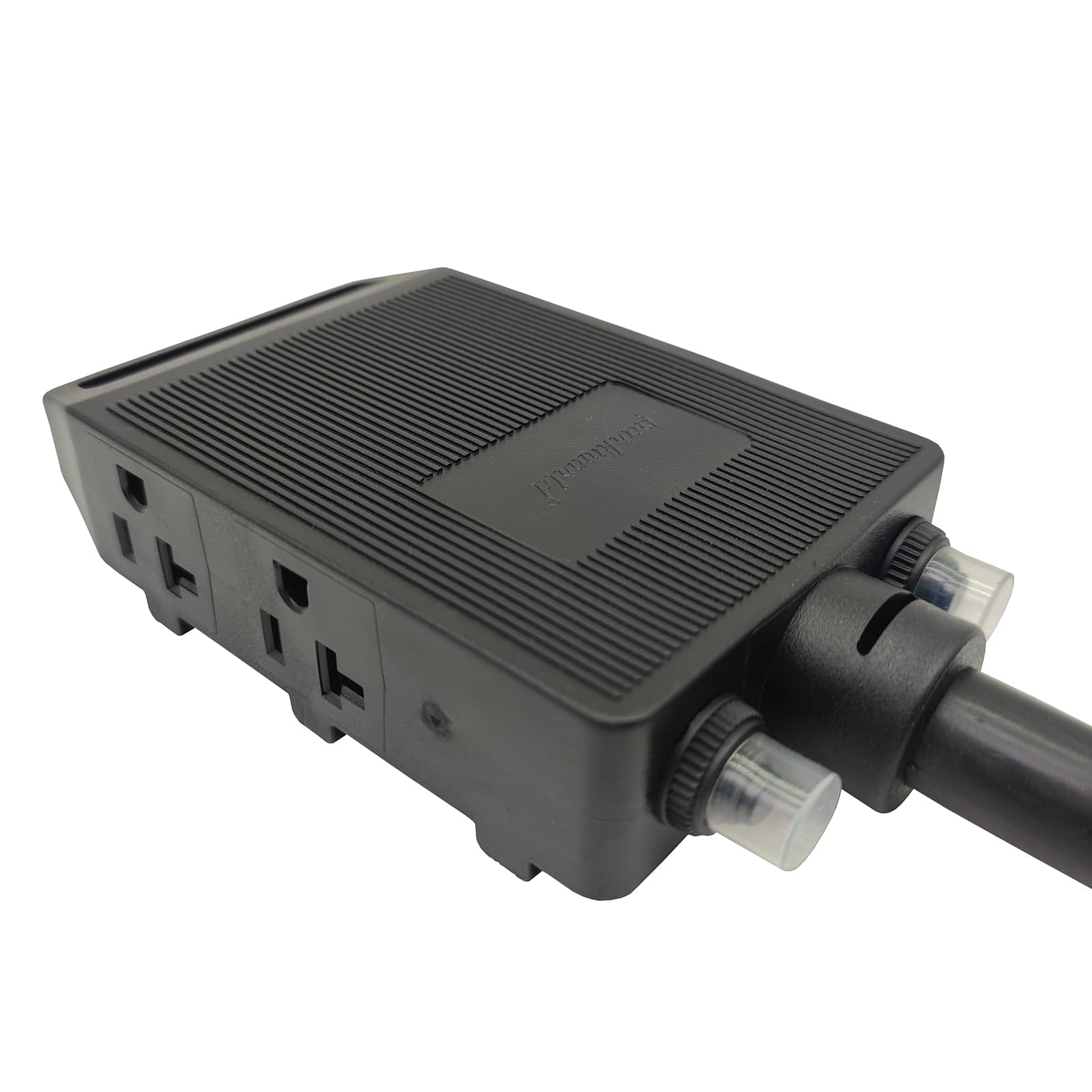 Parkworld 64873 NEMA 14-50P to 5-20R (T-Balde 5-15R) Adapter Cord with 24amp Circuit Breaker, RV 4-Prong 50A Plug to 4 of Household Regular 3-Prong 15A Outlet