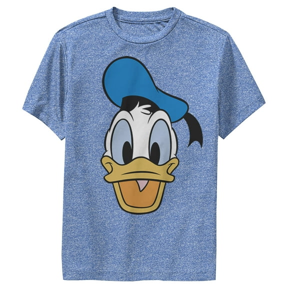Boy's Mickey & Friends Large Donald Duck  Performance Graphic Tee Royal Blue Heather Small