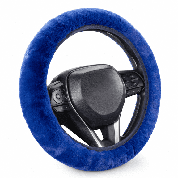 Fuzzy Steering Wheel Cover for Car - Warm Plush Winter Auto Steering Wheel Protector, Universal Fit