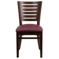 thumbnail image 6 of BizChair Slat Back Walnut Wood Restaurant Chair - Burgundy Vinyl Seat, 6 of 7