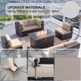 thumbnail image 3 of Kullavik 8-Piece Outdoor Patio Furniture Set with 55,000 BTU Fire Pit Table, PE Wicker Rattan Sectional Sofa & Coffee Table, All-Weather Waterproof Furniture for Backyard,Sand, 3 of 9