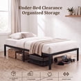 thumbnail image 3 of Aitjunz Twin Size Metal Bed Frame, 14 Inch Heavy Duty Steel Platform Bed Frame with Under Bed Storage, No Box Spring Needed, Black, 3 of 6