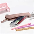 thumbnail image 7 of Under 1$ Pencil Case Slim Zippered Faux Leather Pen Pouch Compact for College Office Teens 7.7x1.4x0.6 in PU Pink by Xuniizn, 7 of 7