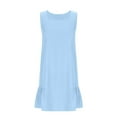thumbnail image 7 of Generic Girl's Summer Dresses Pleated Fashion Solid Color Soft Sleeveless Dress Casual Crew Neck Dresses for 5-15 Years, 7 of 7
