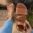 thumbnail image 2 of SBYOJLPB Sandals for Women's Fashionable and Casual Round-Toe Open-Toe Roman-Style Beach with Buckle Strap and Flat Bottom for Outdoor Wear Sandals, 2 of 8