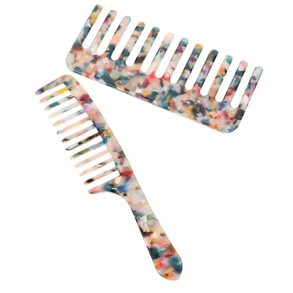 Eease 2PCS Tortoise Wide Tooth Comb for Thick Curly Hair