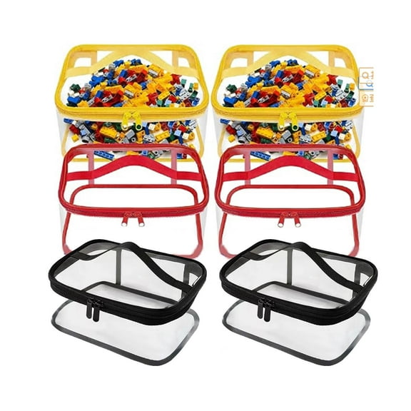 6-Pack Clear Storage Bags with Zipper - 9.4 x 6.7 x 4.3 Inch Transparent PVC Organizer Pouches for Home Organization and Travel Storage