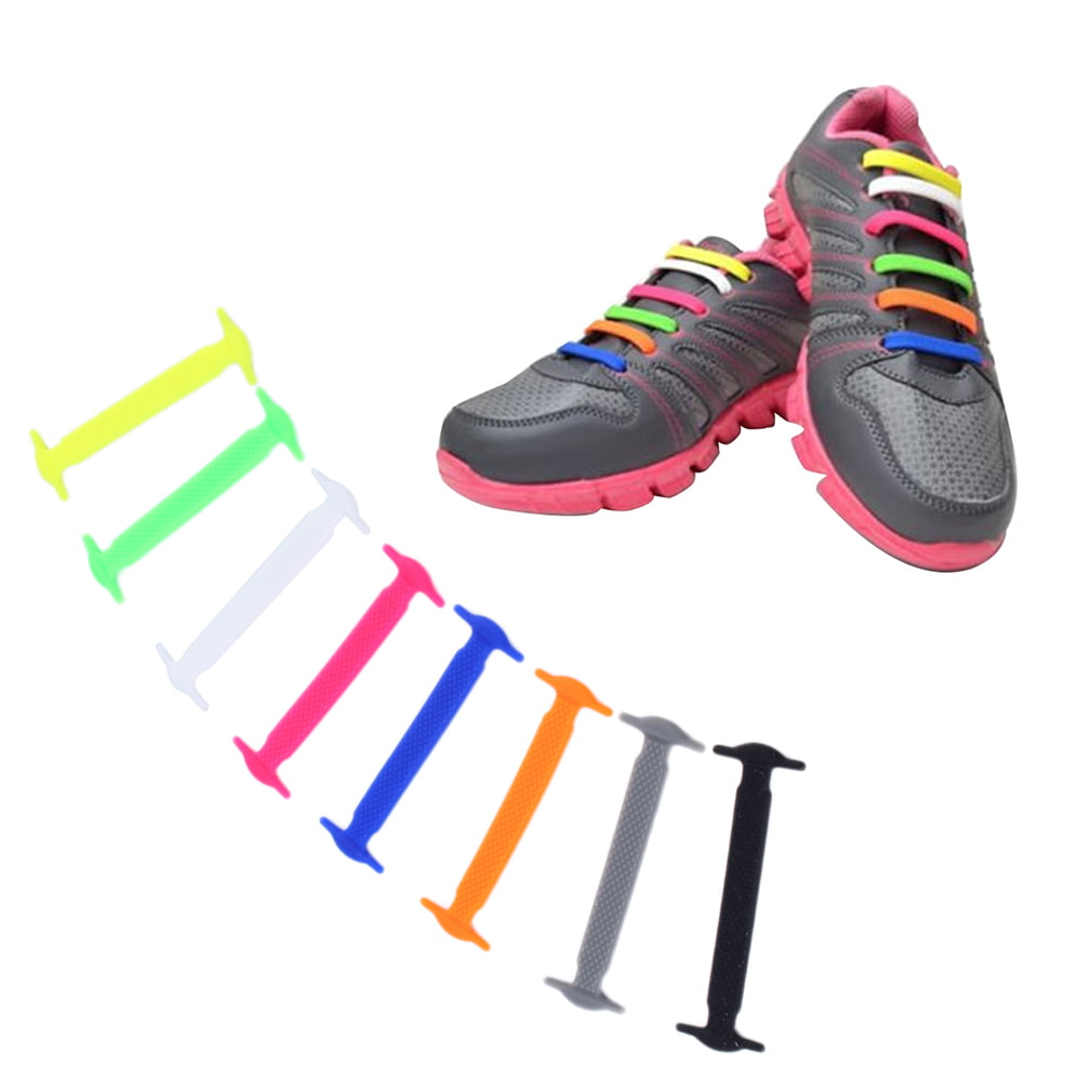 Elastic Shoe Laces No Tie Sport Rubber Bootlaces Adult Kids Round 90-100cm