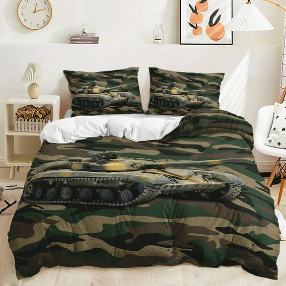 Hosima 3-piece 3D Digital Printing Quilt Cover Full Size Independence Day Pattern Children's Adult Bedroom Decorative Bedding,DFL49-Queen