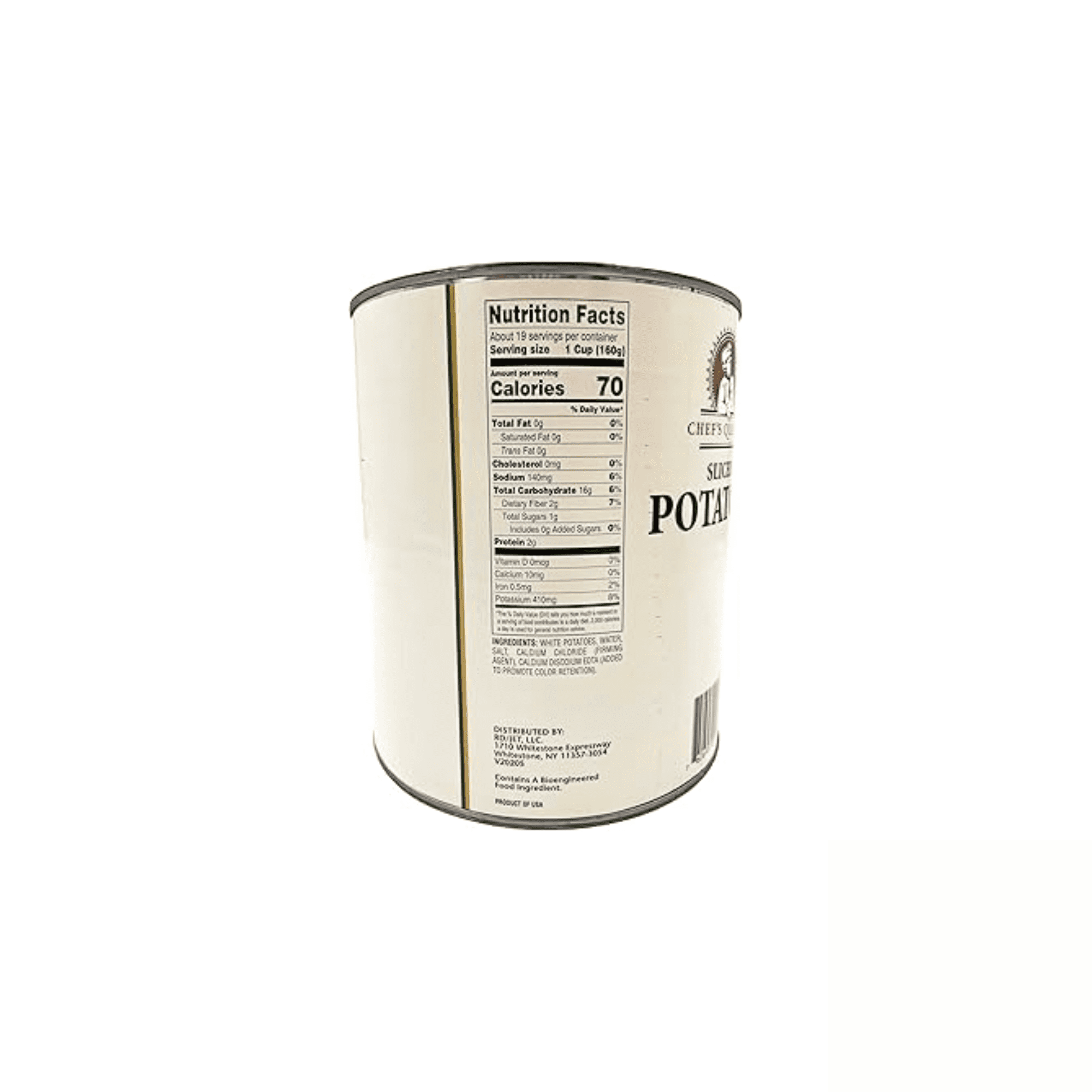 Chef’s Quality Premium Sliced Potatoes, Uniform Cut & Ready-to-Use, Bulk Foodservice #10 Can, 110 oz