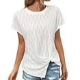 thumbnail image 1 of LUOGENLI T-shirts pour Femmes Femmes T-shirts Décontractés Amples Unis Col Rond en Maille Tricotée Jacquard Manches Chauve-Souris T-Shirt à Manches Courtes 4xlt T-shirts pour Femmes T-shirts Graphiques la Saint-Patrick Blanc TTTG, 1 of 7