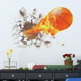 thumbnail image 3 of MTFun Sports Themed Wall Decals Decorative 3d Broken Wall Basketball Wall Stickers Mural Sticker Wall Art Decor For Kids Boys Girls Room Child Teen Bedroom Living Room Class Room College Dorm, 3 of 8