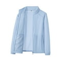 thumbnail image 5 of SEAOPEN Women's UPF 50+ Jackets Sun Protection Athletic Jackets Lightweight Full Zip Long Sleeve Shirts with Pockets Blue,3XL, 5 of 7