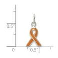 thumbnail image 2 of White Sterling Silver Charm Pendant Orange 18 mm 8, 2 of 2