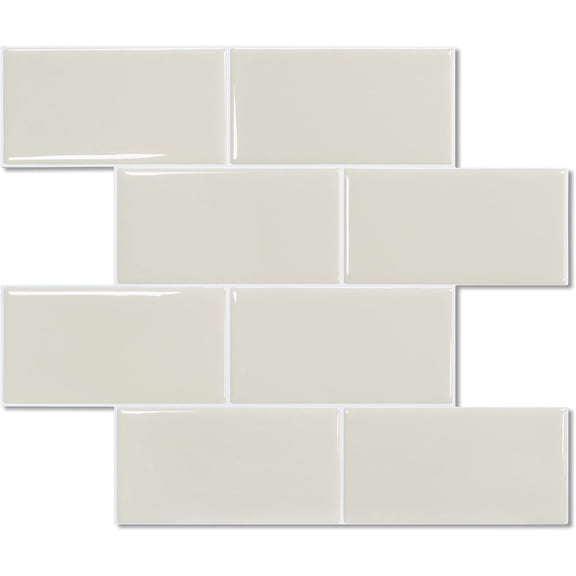 10-Sheet Subway Tile Peel and Stick Backsplash, Self Adhesive Vinyl Wall Tiles, Stick on Backsplash for Kitchen and Bathroom(Thicker Design)