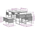 thumbnail image 2 of vidaXL 9 Piece Patio Dining Set with Cushions Gray Poly Rattan, 2 of 11