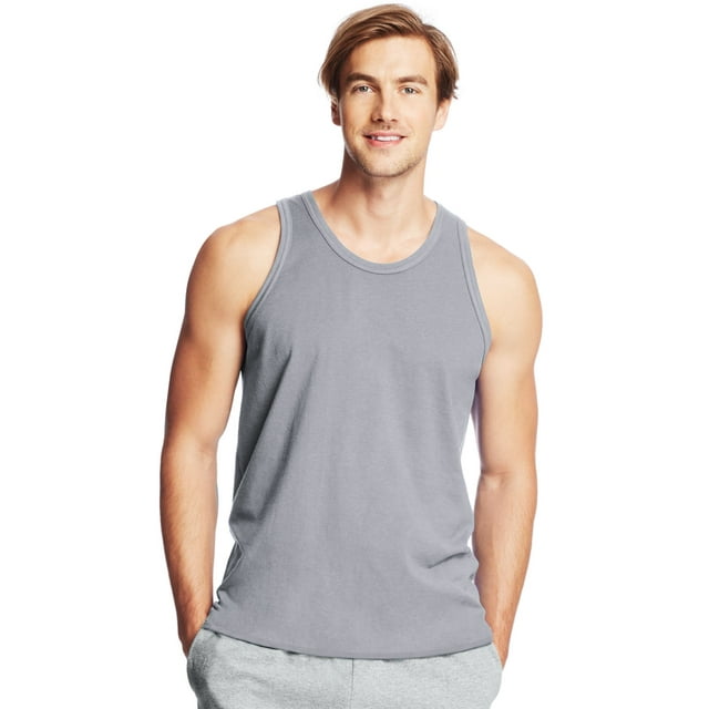 Hanes X-Temp Men`s Performance Tank, 3XL, Light Steel