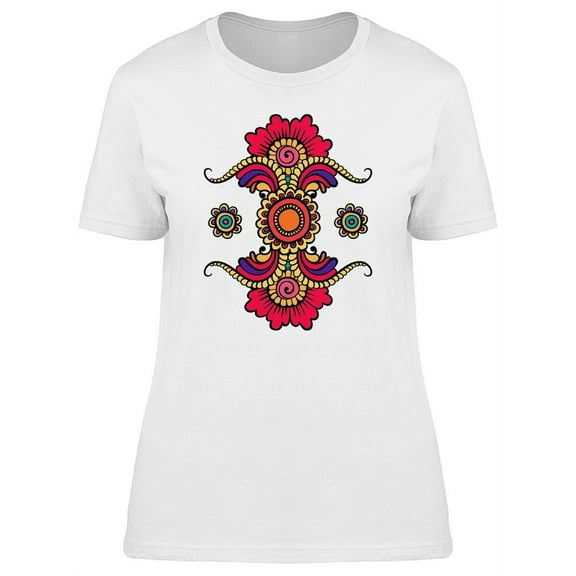 Colorful Summer Floral Paisley T-Shirt Women -Image by Shutterstock, Female Large
