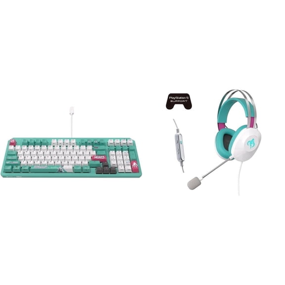 NEWEGG Hatsune Miku Edition Keyboard and Headset Combo - K3 Gen II Mechanical RGB Keyboard with IP57 Waterproof and Dust Resistance & Wired Gaming Headset