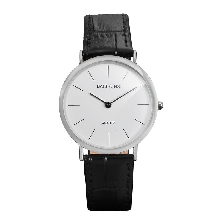 Simple Black Strap Watch with Silver Case Time and Tru Ladies Watch, Silver Round Case, Easy to Read  main image 4