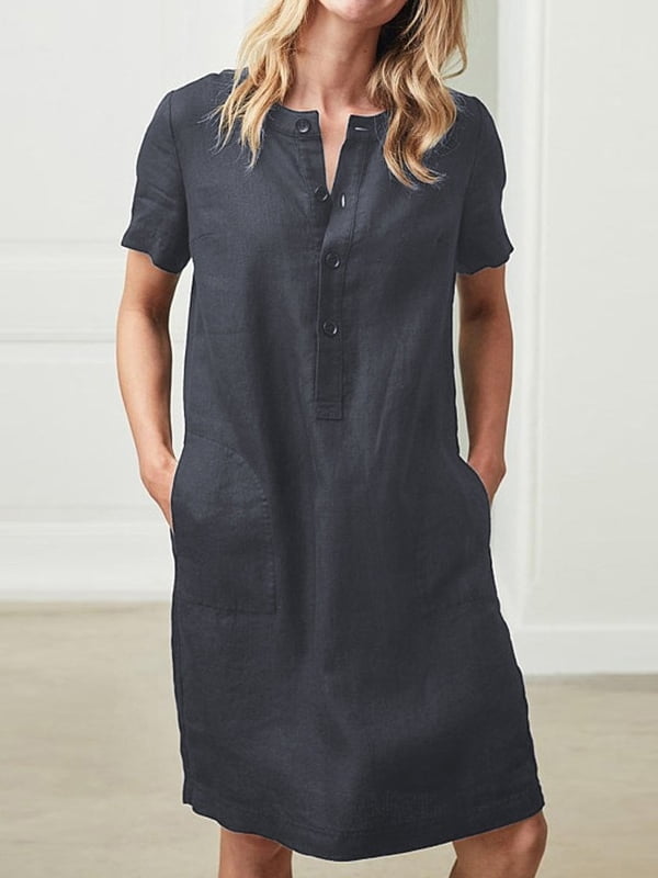 womens linen dresses with sleeves