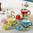 thumbnail image 5 of 3d Rose Shape Flower Enamel Ceramic Coffee Tea Cup And Saucer Spoon Porcelain Cup Creative Valentine Gift-red, 5 of 5