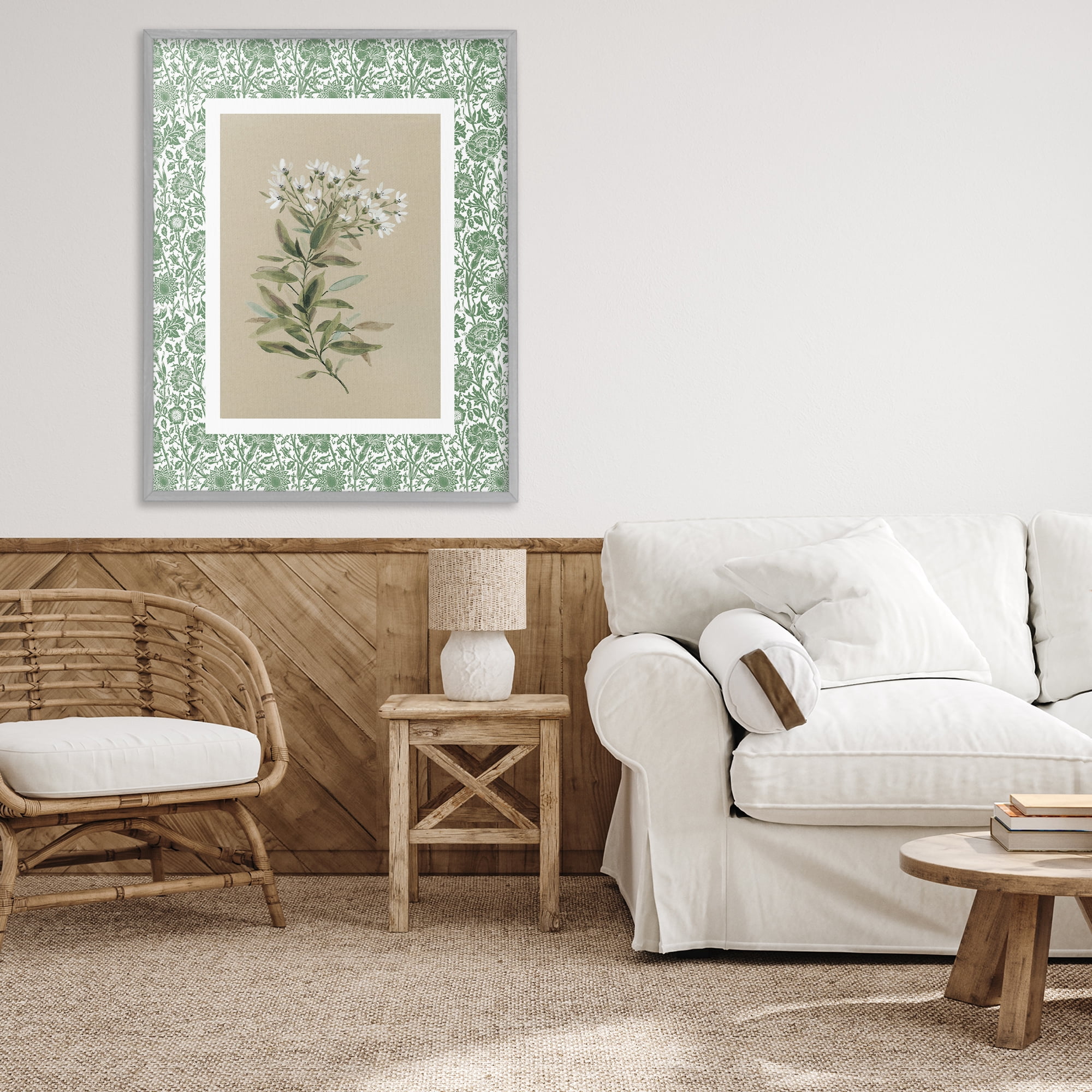 Stupell Industries Green Botanical Pattern Gray Framed Giclee Art, design by Carol Robinson