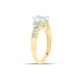 thumbnail image 3 of 10kt Yellow Gold Womens Round Diamond Heart Cluster Ring 1/10 Cttw, 3 of 4
