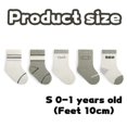 thumbnail image 2 of Striped letter baby socks for boys and girls with a collegiate style suitable for children's footwear, 2 of 5