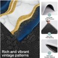 thumbnail image 3 of Blue Marble Gold Wave Pattern Kitchen Rugs Sets Of 3,Kitchen Runner Rugs Non Skid Washable,Decorative Kitchen Floor Mats for Kitchen,Sink,Laundry,17"x30"+ 17"x47" + 17"x59", 3 of 6