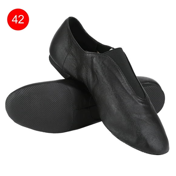 1 Pair PU Leather Black Jazz Social Dance Shoes Adult Girls Women Dancing Shoe(42)