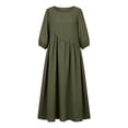 thumbnail image 4 of Aimik Women's 3/4 Sleeve Maxi Dress Crew Neck Loose Fitting Boho Long Dress with Pockets Summer Dresses for Women, 4 of 6
