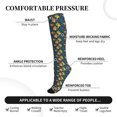 thumbnail image 2 of Rateoe Blue Floral Compression Socks for Women and Men 20-30mmHg-Circulation Support Socks Knee High Nurse Pregnant Running Medical and Travel Athletic, 2 of 7