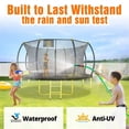 thumbnail image 4 of 12FT Trampoline for Kids & Adults, Outdoor Recreational Trampoline with Basketball Hoop, Ladder & Enclosure Net, Pumpkin Trampoline with Curved Poles, 660 Weight Capacity, 4 of 6
